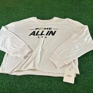 WEAR by Erin Andrews Prime All In Long Sleeve Raw Hem Top Womens Extra Large